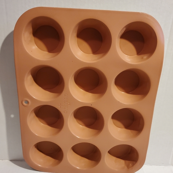 Vintage Chilton 12 Part Muffin Cupcake Pan #24 Orange Top Metal Pan Some Flaws - Picture 7 of 7